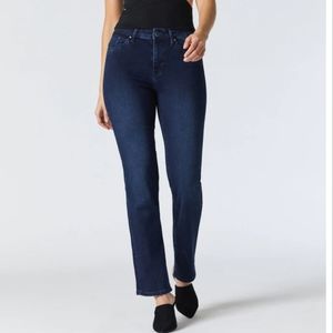 Mavi Indigo Move Kendra High Rise Straight Leg Jeans